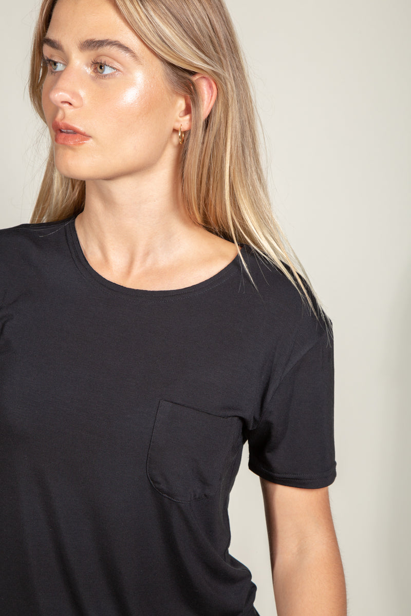 Sailor Luxe Modal Pocket Tee — Black
