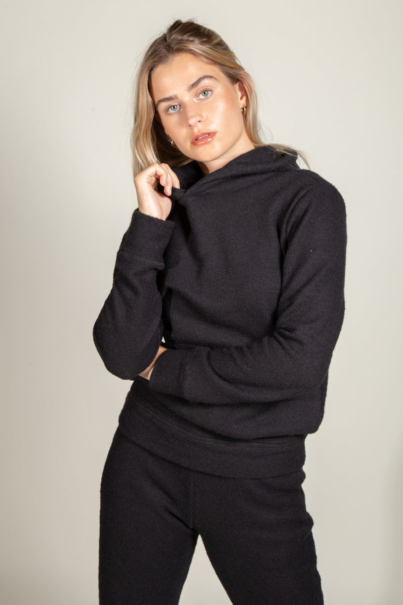 River Soft Knit Hoodie — Jet Black