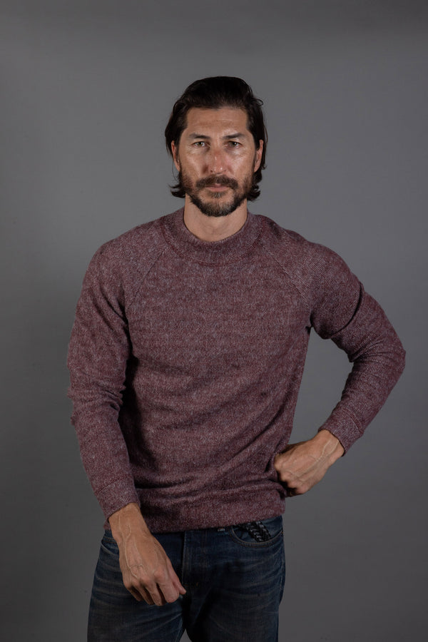 Men's Soft Knit Melange Wide Neck Pullover Sweater