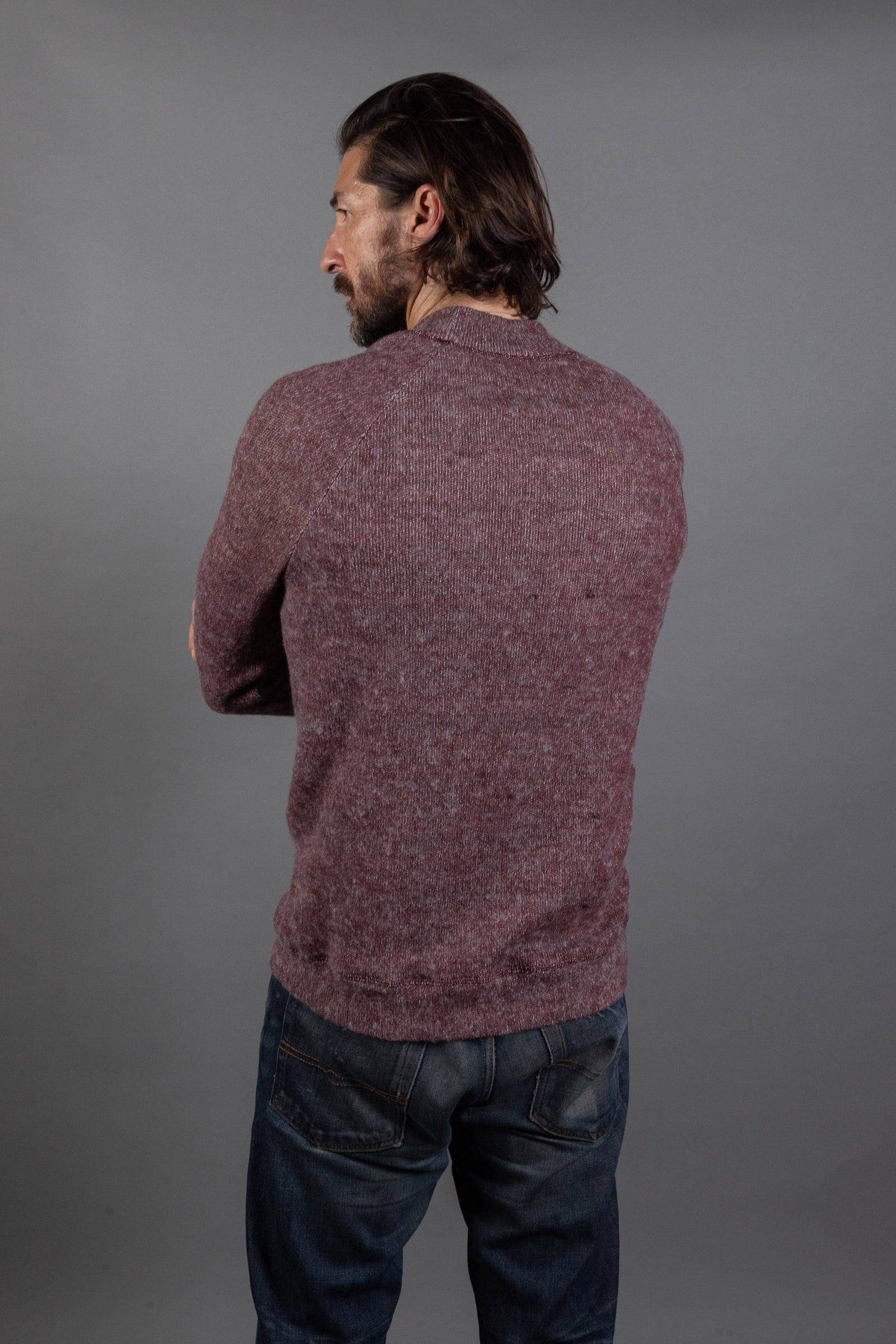 Men's Soft Knit Melange Wide Neck Pullover Sweater – Mika Jaymes