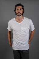 Men's Warren Wide Pocket Cotton Linen V-Neck Tee - view 4