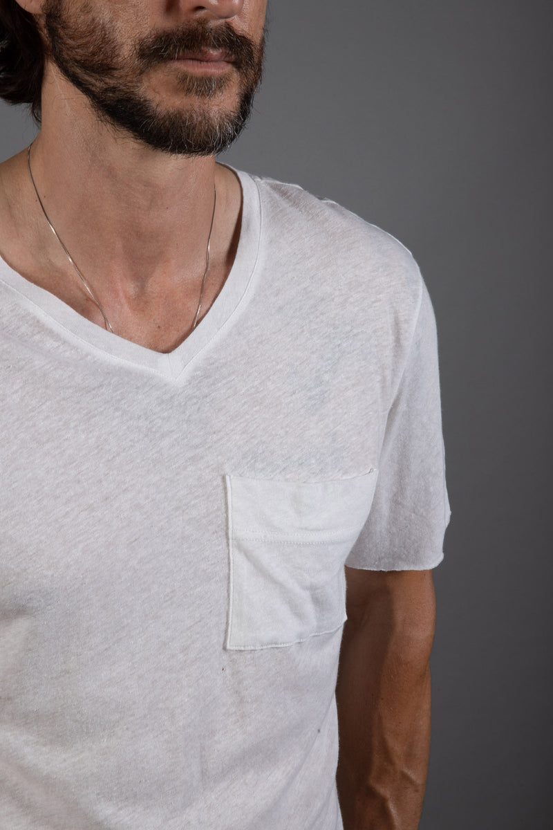 Cotton-linen pocket t-shirt - Man