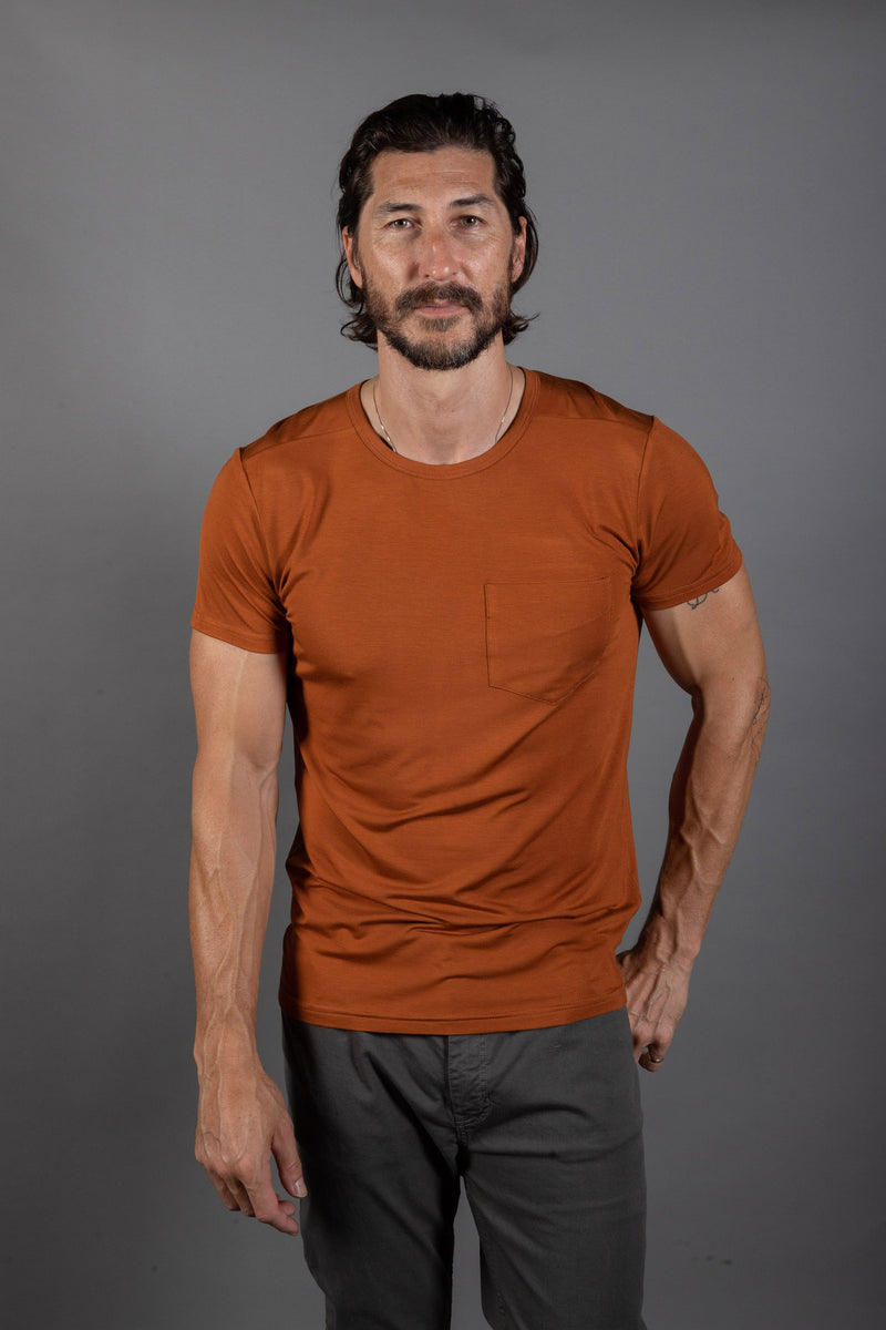 Men's Madison Modal V-Pocket Crew with Shoulder Seam — Antique
