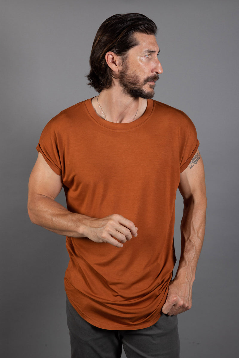 Men's Modal Curved Bottom Crew Tee — Antique