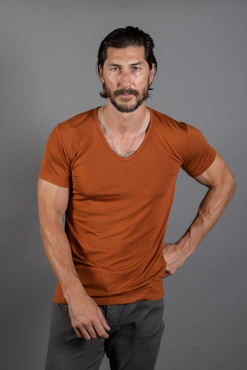 Men's Modal V-Neck Tee — Antique