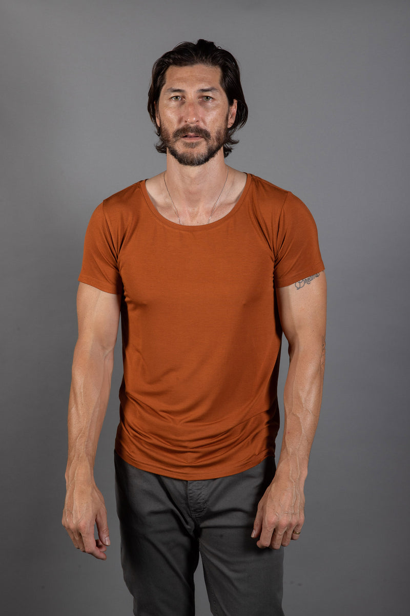 Men's Modal Wide Neck Tee — Antique