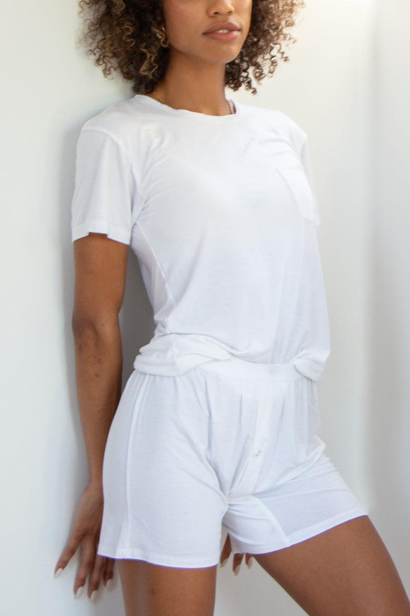 Sailor Luxe Modal Pocket Tee — White