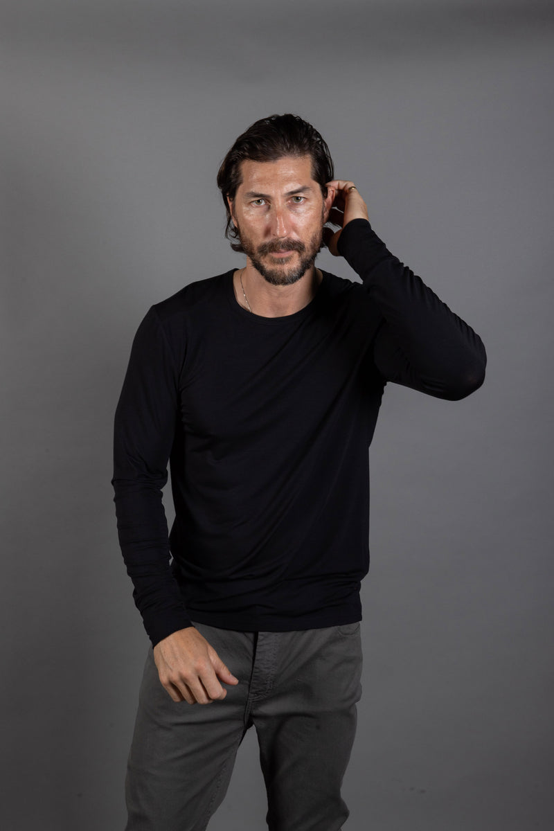 Men's Dylan Modal Long Sleeve Tee — Black