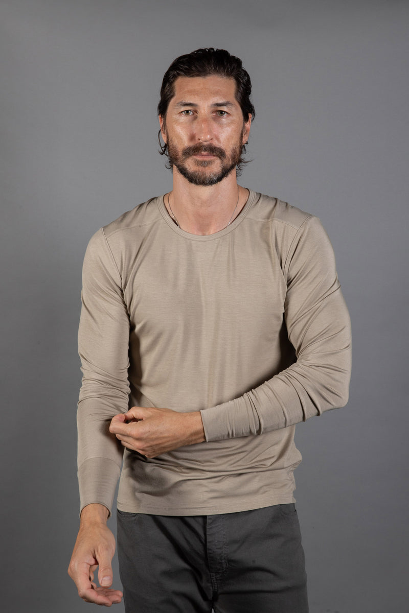 Men's Dylan Modal Long Sleeve Tee — Silver Mink