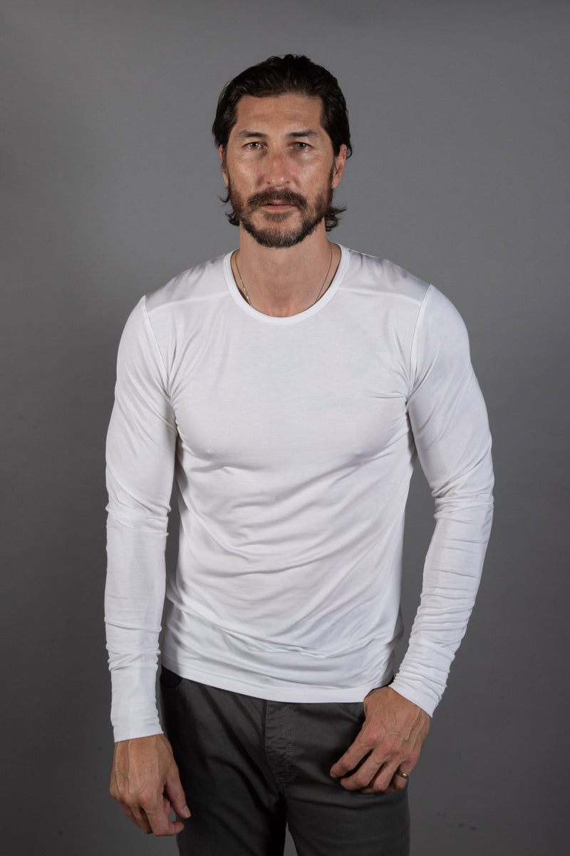 Men's Dylan Modal Long Sleeve Tee — White