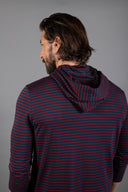 Men's 3/4 Sleeve Cowl Neck Visor Stripe Hoodie — Mika Jaymes (view 10)