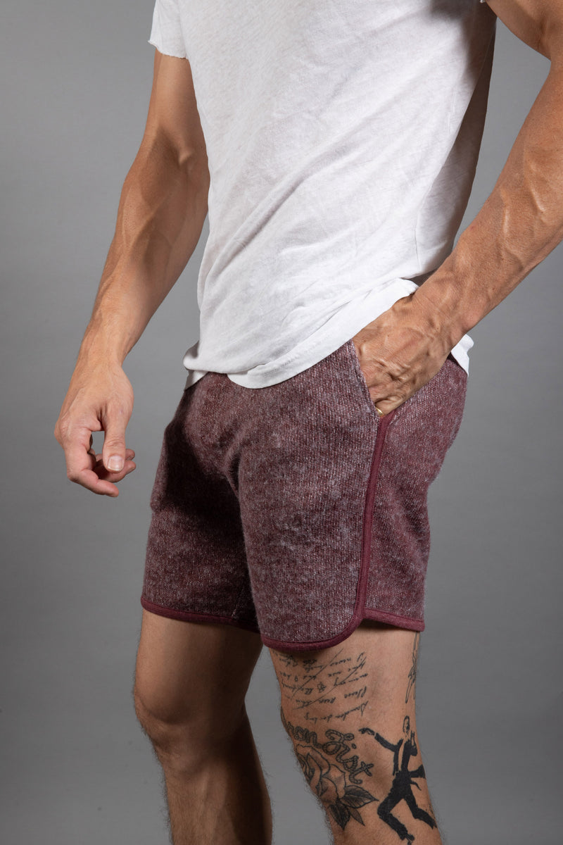 Men's Soft Knit Melange O.S.B. Shorts — Maroon