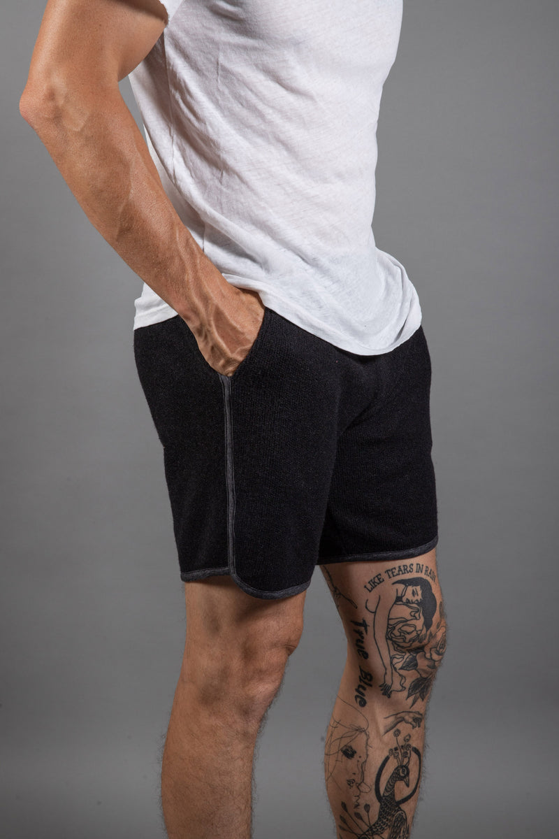 Men's Soft Knit Melange O.S.B. Shorts — Jet Black