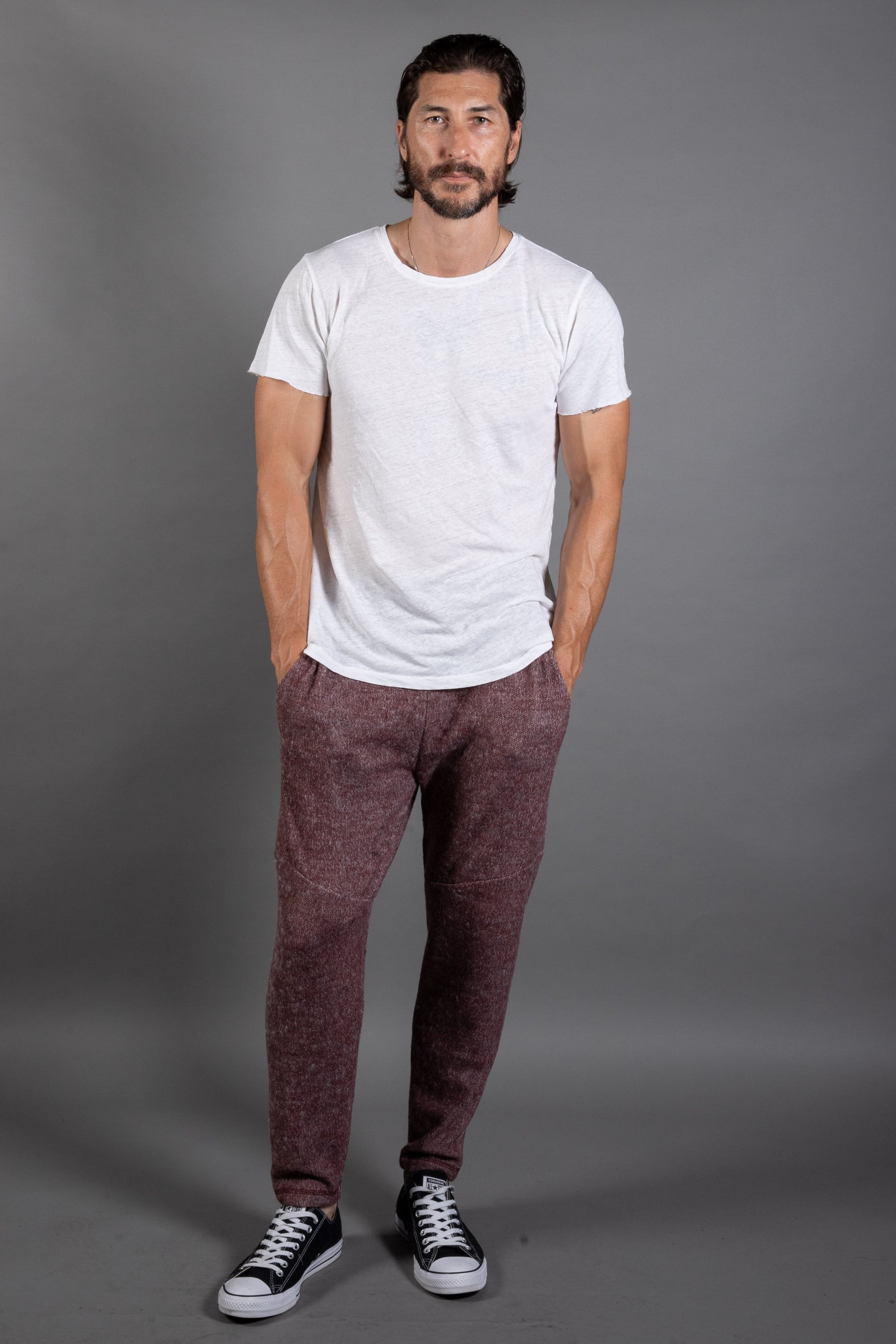 LA PEAU DE GEM smooth knit pants グレー LA PEAU DE GEM smooth knit pants グレー