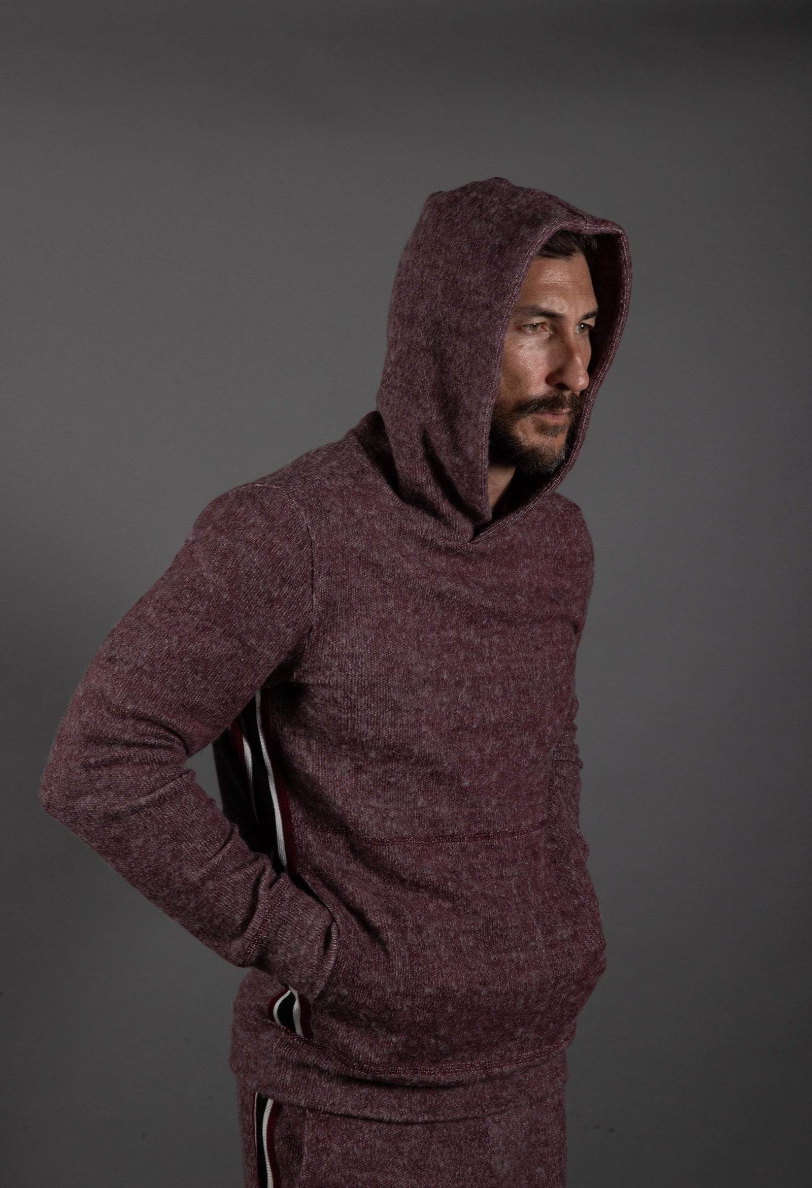 Men's Soft Knit Melange Side Stripe Hoodie – Mika Jaymes