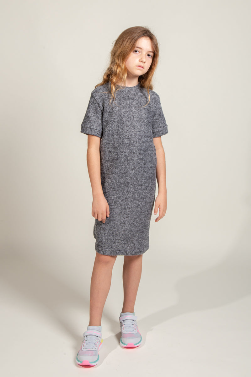 Girl's Soft Knit Dress — Black