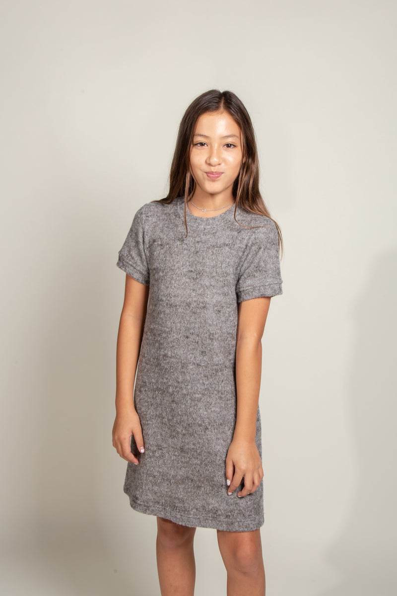 Girl's Soft Knit Dress — Brown