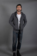 Spencer Herringbone Zip Front Hoodie - view 3