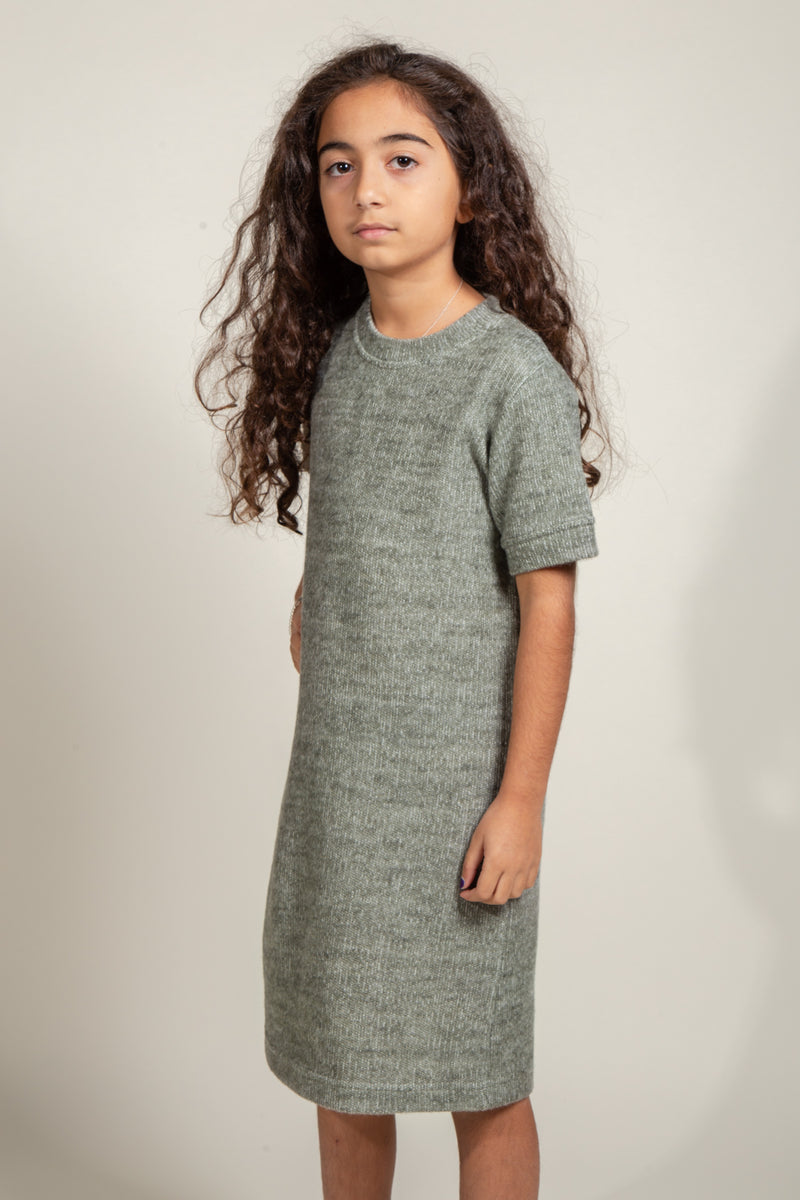 Girl's Soft Knit Dress — Army
