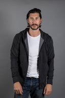 Spencer Herringbone Zip Front Hoodie - view 9
