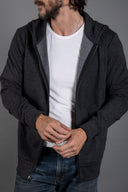 Spencer Herringbone Zip Front Hoodie - view 10