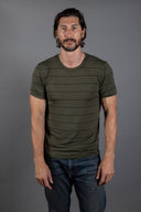 Men's Brolin Raw Neck Crew Stripe Tee — Mika Jaymes (view 2)