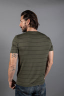 Men's Brolin Raw Neck Crew Stripe Tee — Mika Jaymes (view 4)