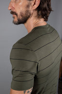 Men's Brolin Raw Neck Crew Stripe Tee — Mika Jaymes (view 5)