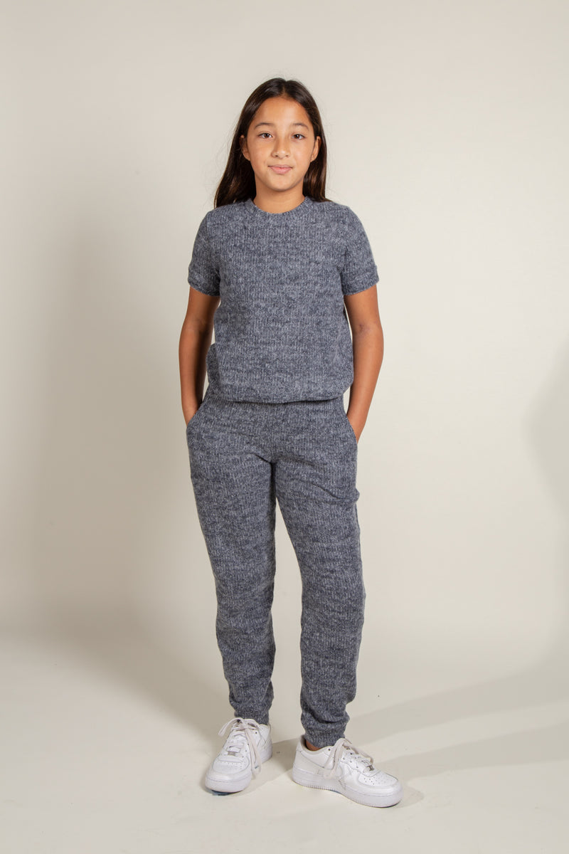 Girl's Soft Knit Jogger — Navy