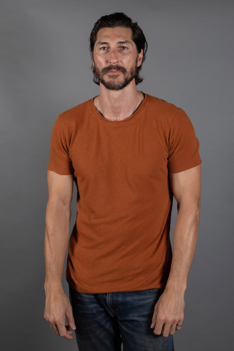 Men's Linen Blend Crew Neck Tee — Antique