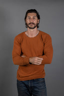Men's Linen Blend Wide Cuff Long Sleeve Tee — Mika Jaymes (view 4)