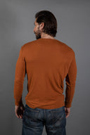 Men's Linen Blend Wide Cuff Long Sleeve Tee — Mika Jaymes (view 6)