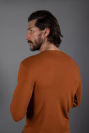 Men's Linen Blend Wide Cuff Long Sleeve Tee — Mika Jaymes (view 7)