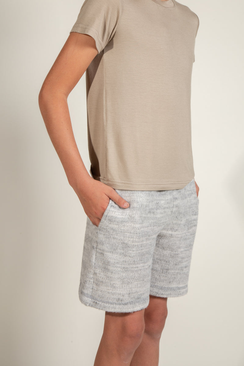 Boy's Soft Knit Short — Heather Grey
