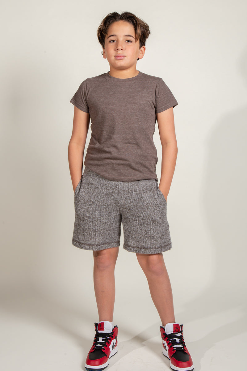 Boy's Tri-Blend Tee — Brown