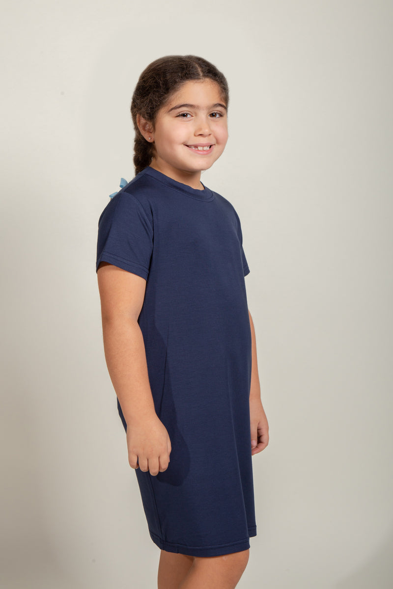 Girl's Modal Dress — Navy