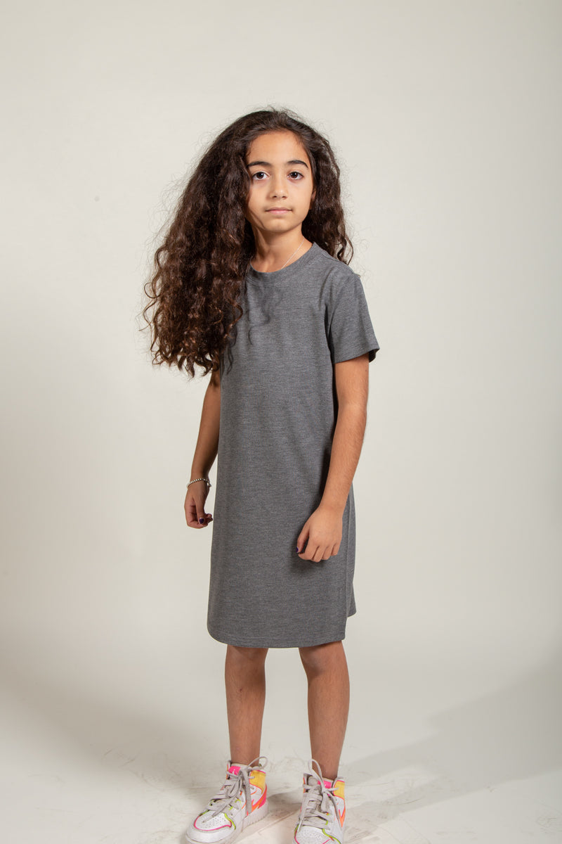 Girl's Modal Dress — Grey