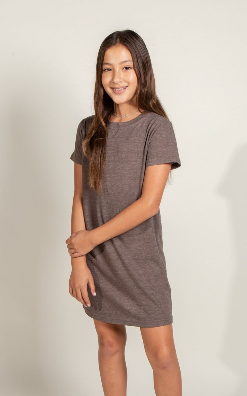 Girl's Tri-Blend Dress — Brown