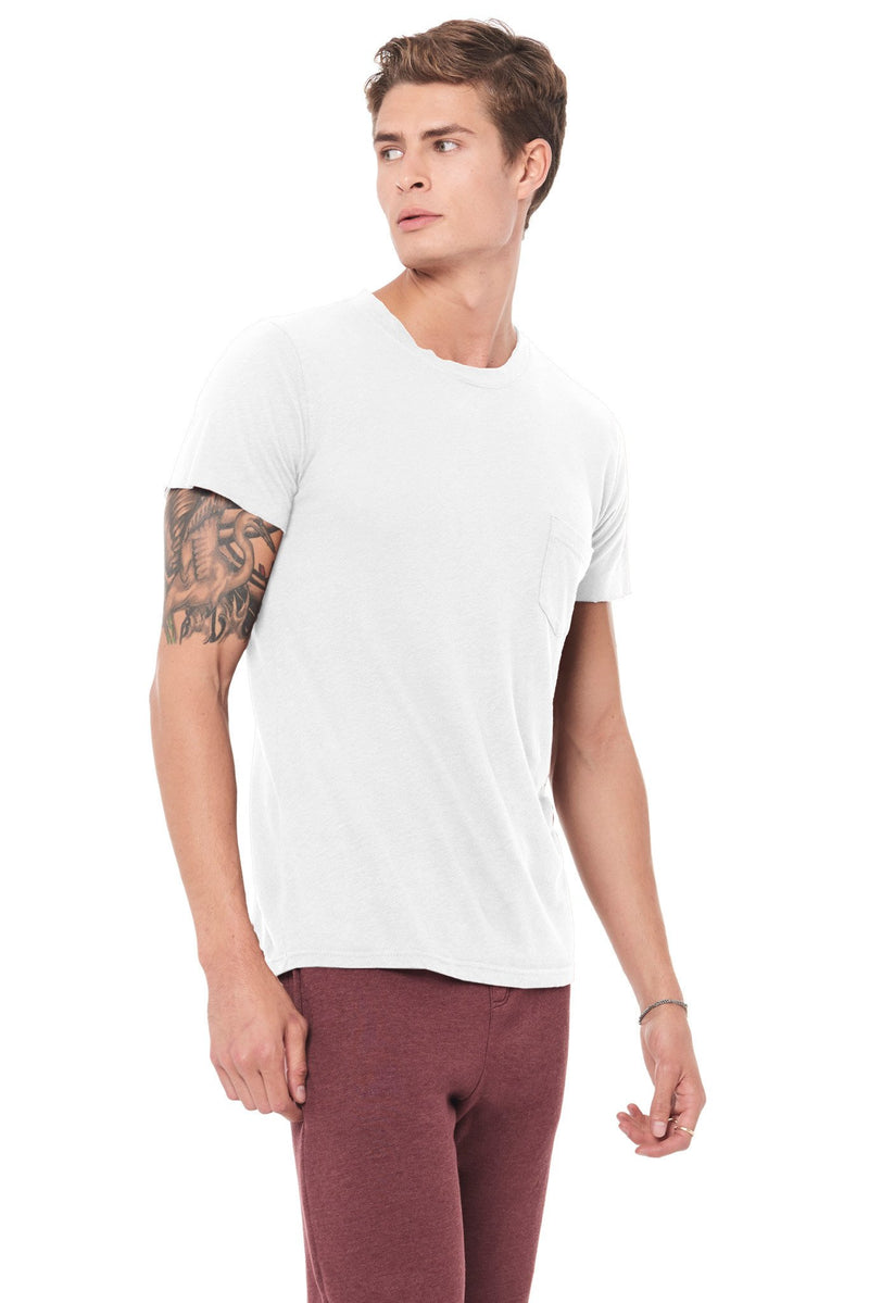 Men's Linen Blend Pocket Tee — White