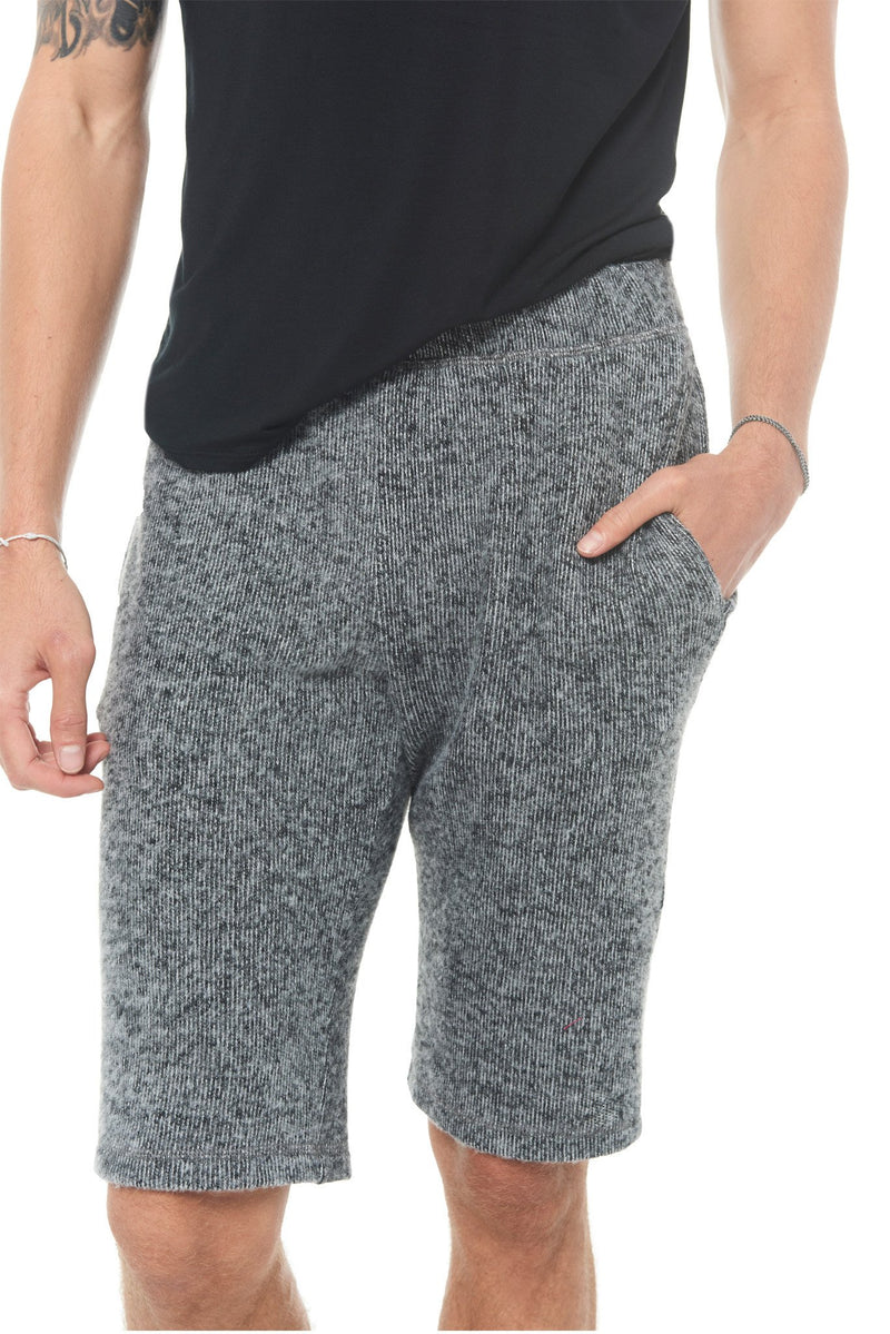 Men's Soft Knit Melange Shorts — Black