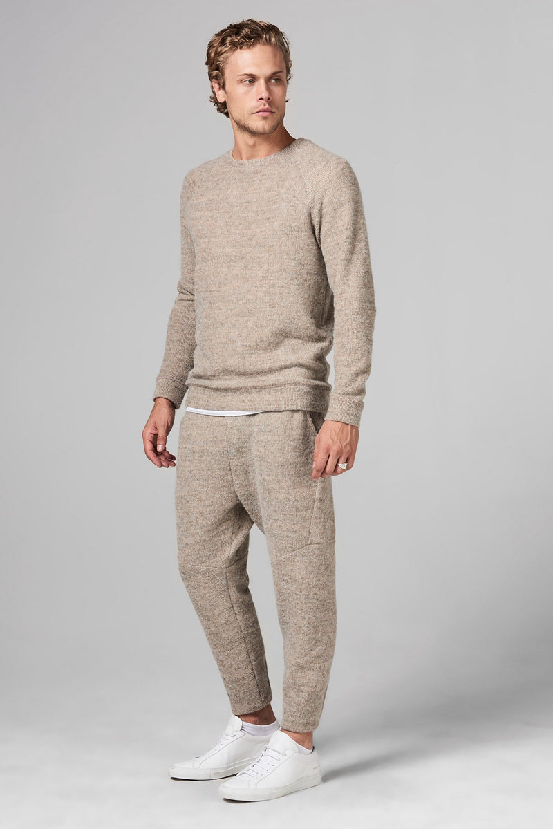 Men's Soft Knit Melange Pullover Sweater — Camel