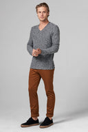 Men's Soft Knit Melange V-Neck Sweater - view 9