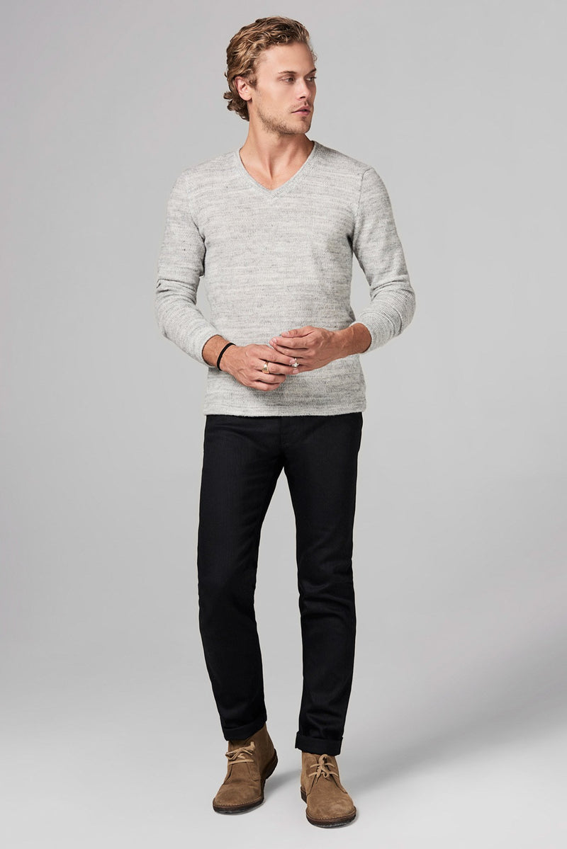 Men's Soft Knit Melange V-Neck Sweater — Heather