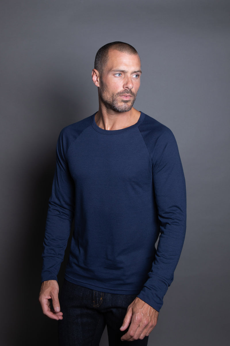 Men's Cameron Tri-Blend Long Sleeve Tee — Navy