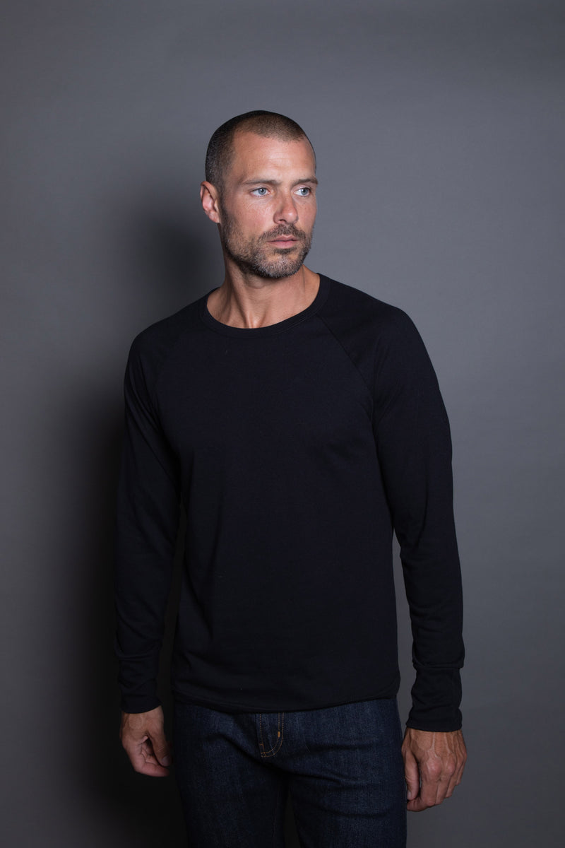 Men's Cameron Tri-Blend Long Sleeve Tee — Jet Black