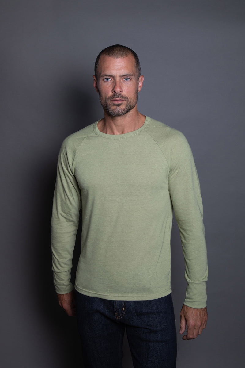 Men's Cameron Tri-Blend Long Sleeve Tee — Sage Green