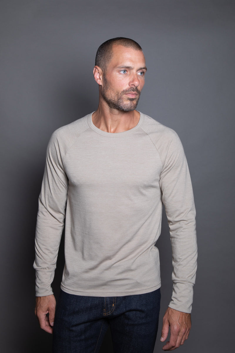 Men's Cameron Tri-Blend Long Sleeve Tee — Silver Mink