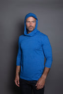 Men's 3/4 Sleeve Cowl Neck Visor Hoodie - view 2