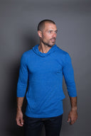 Men's 3/4 Sleeve Cowl Neck Visor Hoodie — Mika Jaymes (view 20)