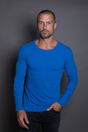 Men's Linen Blend Wide Cuff Long Sleeve Tee — Mika Jaymes (view 11)